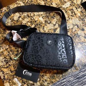 Zyia black leopard crossbody bag NWT
